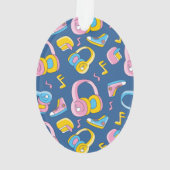 Bunter Musikmix in rosa, blau, gelb オーナメント (裏面)