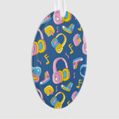 Bunter Musikmix in rosa, blau, gelb オーナメント (正面)