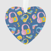 Bunter Musikmix in rosa, blau, gelb オーナメント (裏面)