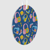 Bunter Musikmix in rosa, blau, gelb オーナメント (正面)