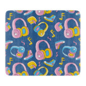 Bunter Musikmix in rosa, blau, gelb カッティングボード (正面)