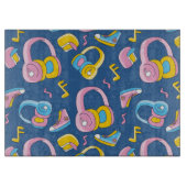 Bunter Musikmix in rosa, blau, gelb カッティングボード (正面)