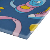 Bunter Musikmix in rosa, blau, gelb カッティングボード (角)