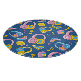 Bunter Musikmix in rosa, blau, gelb カッティングボード