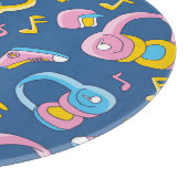 Bunter Musikmix in rosa, blau, gelb カッティングボード (角)