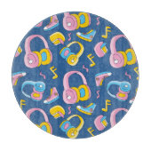 Bunter Musikmix in rosa, blau, gelb カッティングボード (正面)