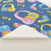 Bunter Musikmix in rosa, blau, gelb シェルパブランケット (3/4)