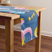 Bunter Musikmix in rosa, blau, gelb ショートテーブルランナー (インサイチュ)