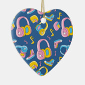 Bunter Musikmix in rosa, blau, gelb セラミックオーナメント (右)