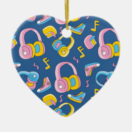 Bunter Musikmix in rosa, blau, gelb セラミックオーナメント