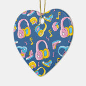 Bunter Musikmix in rosa, blau, gelb セラミックオーナメント (左)