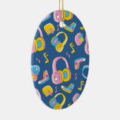 Bunter Musikmix in rosa, blau, gelb セラミックオーナメント (右)
