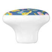 Bunter Musikmix in rosa, blau, gelb セラミックノブ (側面)