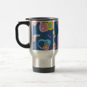 Bunter Musikmix in rosa, blau, gelb トラベルマグ (左)