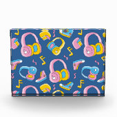 Bunter Musikmix in rosa, blau, gelb フォトブロック (正面)