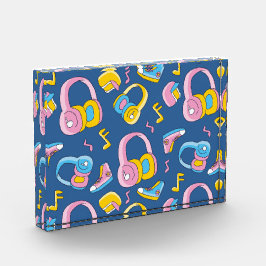 Bunter Musikmix in rosa, blau, gelb フォトブロック