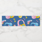 Bunter Musikmix in rosa, blau, gelb ペットボトルラベル (シングルラベル)