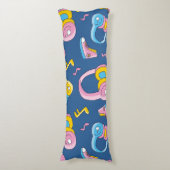 Bunter Musikmix in rosa, blau, gelb ボディピロー (正面縦)