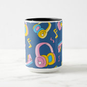 Bunter Musikmix in rosa, blau, gelb マグカップ (中央)