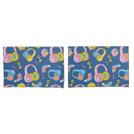 Bunter Musikmix in rosa, blau, gelb 枕カバー