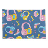 Bunter Musikmix in rosa, blau, gelb 枕カバー (裏面-右)