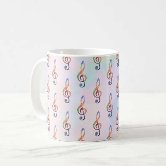 bunter Notenschlüssel   Kaffeetasse コーヒーマグカップ (正面左)
