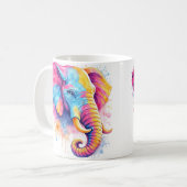 Bunter Regenbogen Elefant Aquarell コーヒーマグカップ (正面左)