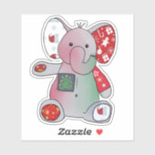 Bunter Weihnachtselefant Aufkleber シール (シート)