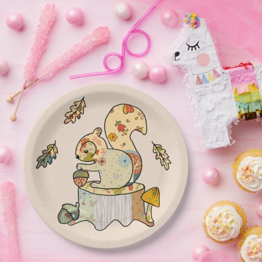 Buntes Eichhörnchen ペーパープレート (パーティー)