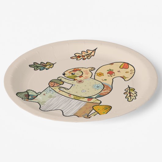 Buntes Eichhörnchen ペーパープレート (アングル)