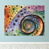 buntes Kissen キャンバスプリント (インサイチュ (ウッドフロア))