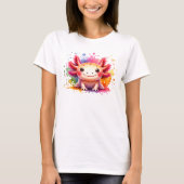 Buntes lächelndes Axolotl als Grafik Tシャツ (正面)