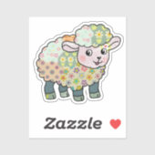 buntes Lämmchen  postkarte シール (シート)