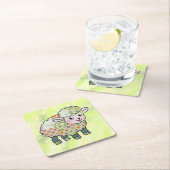 buntes Lämmchen  postkarte スクエアペーパーコースター (インサイチュ)
