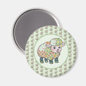 buntes Lämmchen  postkarte マグネット (正面/裏面)