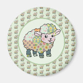 buntes Lämmchen  postkarte マグネット (正面)