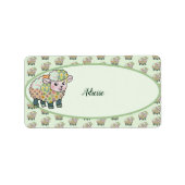 buntes Lämmchen  postkarte ラベル (正面)