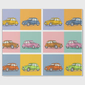 Buntes Oldtimer 2cv Ente Muster ラッピングペーパー (フラット)