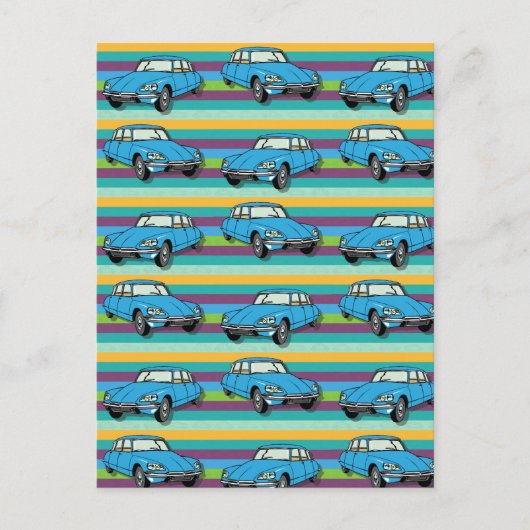 Buntes Oldtimer Citroen DS 19 Duo ポストカード (正面)