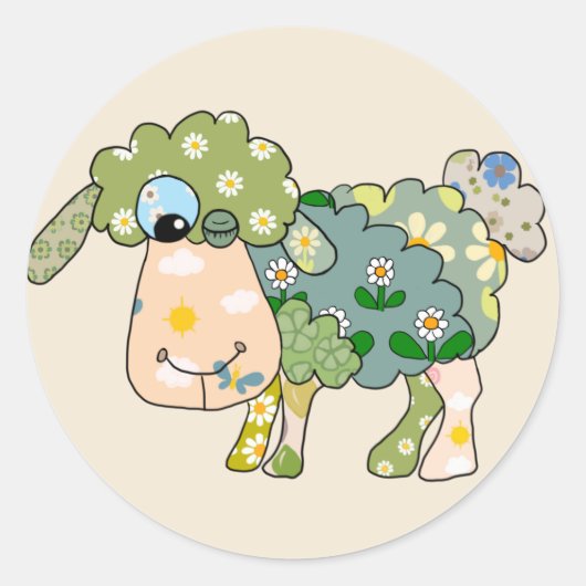 Buntes Schaf ラウンドシール (正面)