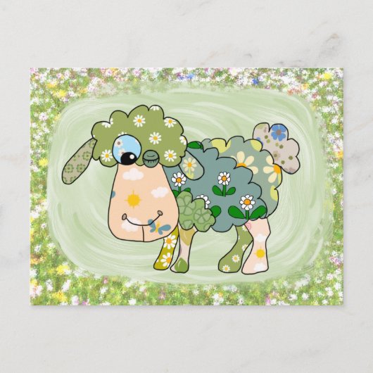 Buntes Schaf Postkarte ポストカード (正面)