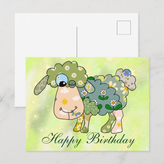 Buntes Schaf Postkarte ポストカード (正面/裏面)