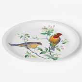 Bunting Birds on Branches ペーパープレート (アングル)
