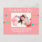 Bunting Flag誕生日写真ありがとう ポストカード (正面)