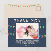Bunting Flag Birthday Photo Thank you ポストカード (正面/裏面)