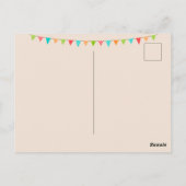 Bunting Flag Birthday Photo Thank you ポストカード (裏面)