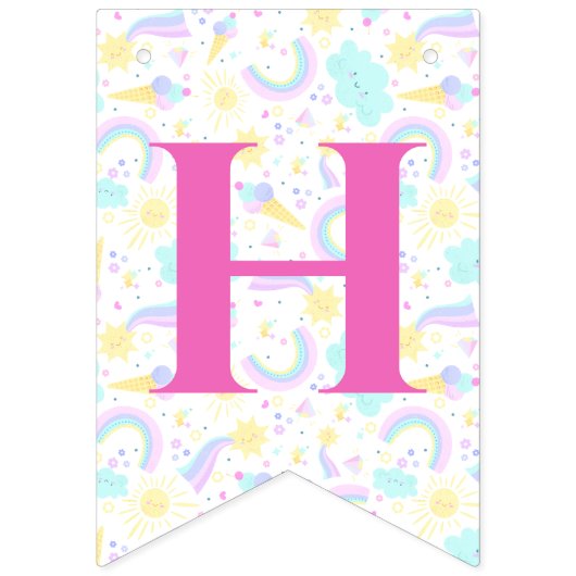 Bunting Flags Happy Birthday. バンティングフラッグ (第2の旗)