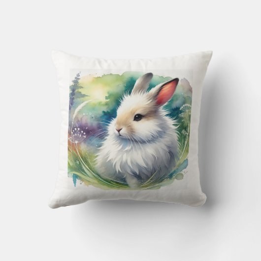 Bunyoro rabbit 270924AREF121 - Watercolor クッション (裏面)