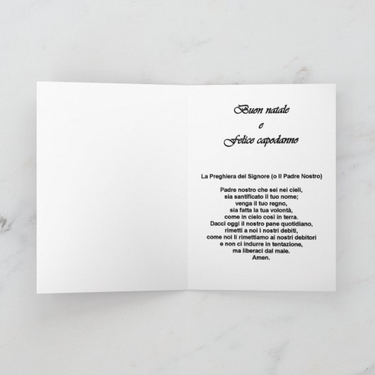 Buonのnatale - Prayerイタリア語の主の シーズンカード (内部)