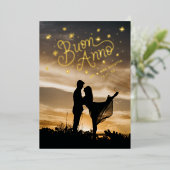 Buon Anno Newlyweds新イタリアン年写真 箔シーズンカード (立ち正面)